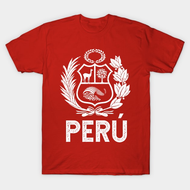 Peru Coat of arms - vintage design T-Shirt by verde